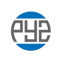 design de logotipo de carta pyz em fundo branco. as iniciais criativas pyz circundam o conceito do logotipo. design de letras pyz. vetor