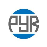 design de logotipo de carta pyr em fundo branco. conceito de logotipo de círculo de iniciais criativas pyr. design de letras pyr. vetor