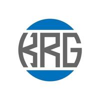 design do logotipo da carta krg em fundo branco. conceito de logotipo de círculo de iniciais criativas krg. design de letras krg. vetor