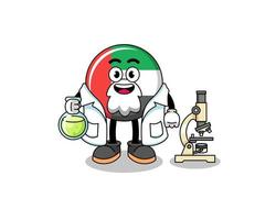 mascote da bandeira dos Emirados Árabes Unidos como cientista vetor