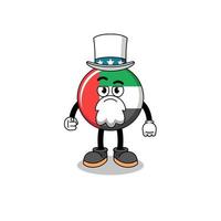 ilustração do desenho animado da bandeira dos Emirados Árabes Unidos com o gesto de eu quero você vetor