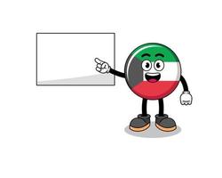 ilustração da bandeira do kuwait fazendo uma apresentação vetor