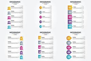 conjunto de design plano de infográficos de ilustração vetorial para folheto publicitário e revista vetor