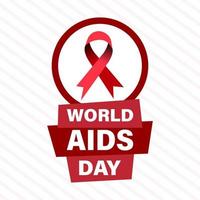 1º de dezembro é o dia mundial de luta contra a AIDS. conceito de fita vermelha. ilustração vetorial. vetor