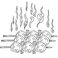 ilustração de design esboço de comida para churrasco vetor