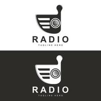 logotipo de rádio de café, design de rádio de podcast, ícone de café, vetor de marca de produto de logotipo de café café