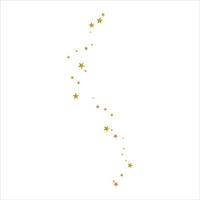 estrelas espalhadas douradas no design plano do ícone de propagação do céu. vetor