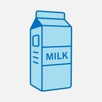 ícone do pacote de leite de cor azul isolado ilustração em vetor design plano.