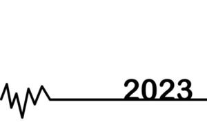 batimento cardíaco 2023 conceito abstrato. ilustração vetorial vetor