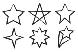 estrelas desenhadas à mão vetor