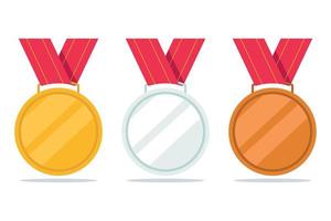 medalhas de ouro prata bronze vetor