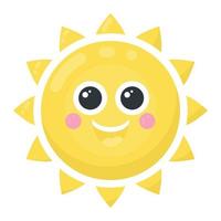 emoji de sol feliz vetor