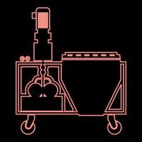 estação de gesso neon decoração da parede máquina solução ícone de mistura ilustração vetorial de cor preta imagem de estilo plano imagem de ilustração vetorial de cor vermelha estilo plano vetor