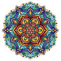 vector mandala moderna floral colorida e fundo da flor.