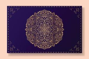 fundo de design de mandala ornamental de luxo na cor ouro e fundo rosa. vetor