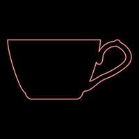 copo de chá neon cor vermelha ilustração vetorial imagem estilo simples vetor