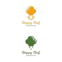 conjunto de ilustração de ícone de vetor de logotipo de chef feliz
