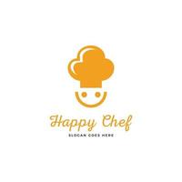 ilustração de ícone de vetor de logotipo de chef feliz