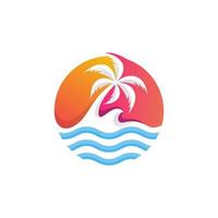 vetor de design de logotipo de praia