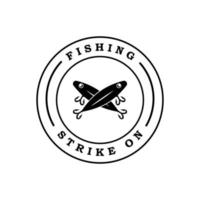 vetor de logotipo de pesca com modelo de slogan