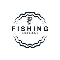 vetor de logotipo de pesca com modelo de slogan