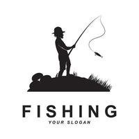vetor de logotipo de pesca com modelo de slogan
