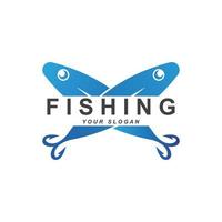 vetor de logotipo de pesca com modelo de slogan