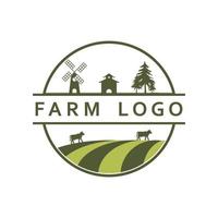 logotipo da fazenda, vetor de logotipo da agricultura com modelo de slogan