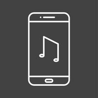 ícone de linha de vetor de aplicativo de música exclusivo
