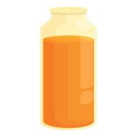 vetor de desenhos animados de ícone de cenoura de garrafa. vidro laranja