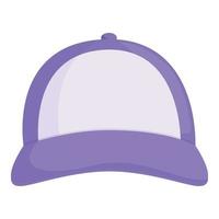 vetor de desenhos animados de ícone de chapéu de beisebol violeta. boné esportivo