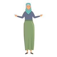 vetor de desenho de ícone de moda árabe. hijab muçulmano