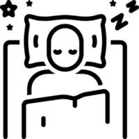 ícone de linha para dormir vetor