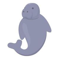 vetor de desenhos animados do ícone dugongo zoológico. animal subaquático