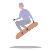 salto snowboard ícone dos desenhos animados do vetor. criança esporte vetor