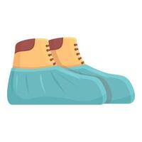 ícone dos desenhos animados do ícone de capa de sapato limpo. proteção médica vetor