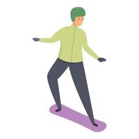 vetor de desenhos animados de ícone extremo de snowboard. escola infantil