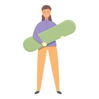 vetor de desenhos animados de ícone de snowboard de menina. esporte extremo