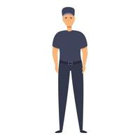 vetor de desenhos animados de ícone de policial. homem oficial