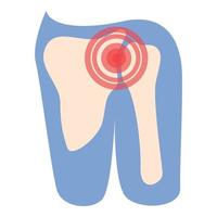 vetor de desenhos animados do ícone de dor no ombro. articulação da artrite