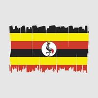 ilustração vetorial de escova de bandeira de uganda vetor