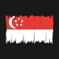 ilustração vetorial de pincel de bandeira de cingapura vetor