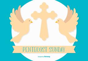 Pentecost Sunday flat style illustration vetor