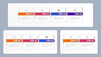 conjunto de modelo de design gráfico infográfico de serviços de consultoria. infográfico editável com ícones. gráficos instrucionais com opções, sequência de passos. apresentação de dados visuais vetor