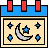 design de ícones vetoriais do calendário do ramadã vetor