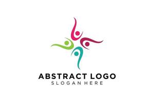 pessoas abstratas vetoriais e coleção de logotipos de família, ícones de pessoas, modelo de logotipo de saúde, símbolo de cuidado. vetor