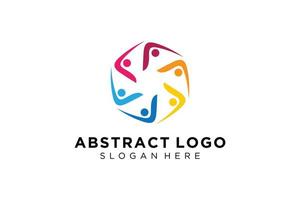 pessoas abstratas vetoriais e coleção de logotipos de família, ícones de pessoas, modelo de logotipo de saúde, símbolo de cuidado. vetor