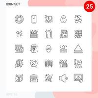 pacote de interface do usuário de 25 linhas básicas de oferta de elementos de design de vetores editáveis