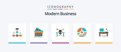 pacote de ícones de 5 planos de negócios modernos, incluindo computador. o negócio. o negócio. tabela. dinheiro. design de ícones criativos vetor