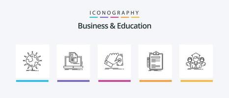 pacote de ícones de linha 5 de negócios e educação, incluindo seo. mundo. progresso. mão. Shopping. design de ícones criativos vetor